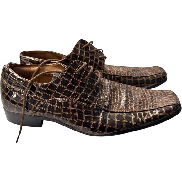 Mens Izak Motolini Exotic Handmade Italian Loafers Dress Shoes - Sz 9 1/2 9.5 - Picture 1 of 5